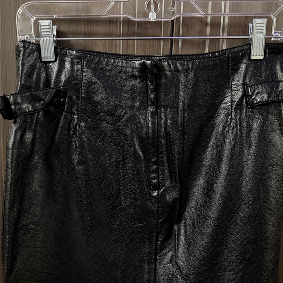 H&M Black Faux Leather Mini Skirt with Side Buckle Details - Picture 5 of 5